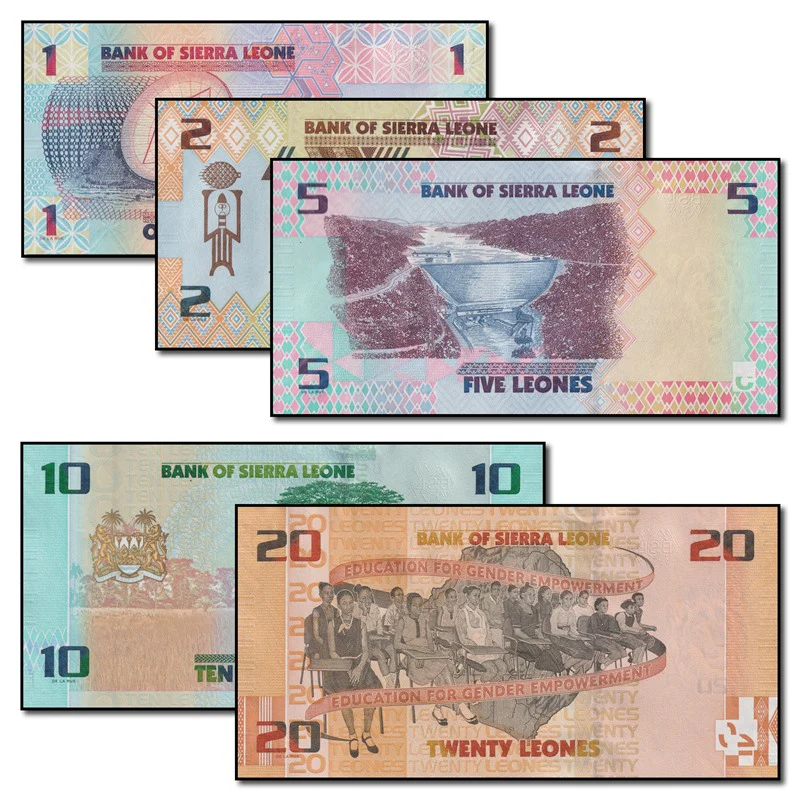 Sierra Leone 2022 1, 2, 5, 10 & 20 Leones Set of 5 - Image 2