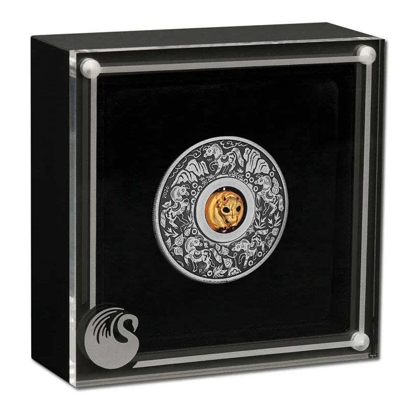 Tuvalu 2026 Year of the Horse Rotating Charm 1oz Silver Antiqued - Image 4