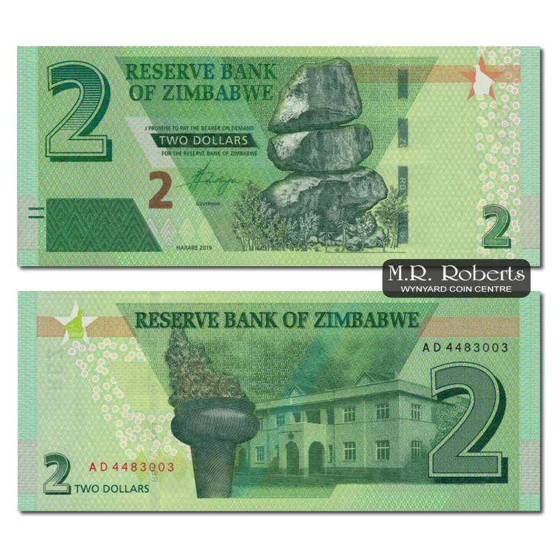 Zimbabwe 2019 2 Dollars P.101 CFU
